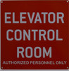 Elevator Control Room Sign (red,10x10,Aluminium Rust Free)
