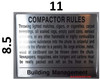 Signs Compactor Rules