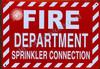 Sign FIRE Department Sprinkler Connection