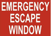 Emergency Escape Window Label Decal Sticker Singange