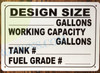 Signage De Size: GALLONS_Working Capacity