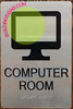 Computer Room  -Braille  with Raised Tactile Graphics and Letters