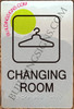 Changing Room Sign -Braille Sign with Raised Tactile Graphics and Letters