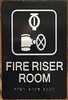 FIRE Riser Room Signage -Braille Signage with Raised Tactile Graphics and Letters