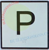 Elevator Floor Number P Sign- Elevator JAMB Plate Floor P Sign