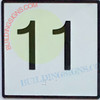 ELEVATOR FLOOR NUMBER 11 SIGN- ELEVATOR JAMB PLATE FLOOR 11 SIGN