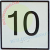 SIGNAGE Elevator Floor Number 10 SIGNAGE- Elevator JAMB Plate Floor 10