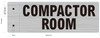 Compactor Room Sign -Two-Sided/Double Sided Projecting, Corridor and Hallway Sign