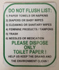 TOILET Sign- DO NOT FLUSH LIST Sign