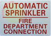 SIGNAGE Automatic Sprinkler FIRE Department Connection SIGNAGE