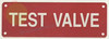 Test Valve SIGNAGE