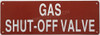 GAS SHUT OFF VALVE SIGN