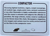 COMPACTOR WARNING SIGNAGE