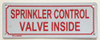 SIGNAGE Sprinkler Control Valve Inside