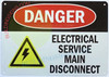 SIGN DANGER ELECTRICAL SERVICE MAIN DISCONNECT