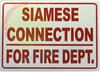 SIAMESE CONNECTION FOR FIRE DEPT SIGN