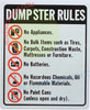 SIGN DUMPSTER RULES WITH SYMBOLS