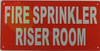 Signage FIRE SPRINKLER RISER ROOM