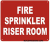 HPD SIGN-The "Fire Sprinkler Riser Room" sign is used to identify the location of the fire sprinkler riser room within a building. The fire sprinkler riser room is a critical component of a fire sprinkler system, as it contains the main water supply and control valves that operate the system in the event of a fire.