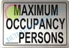 MAXIMUM OCCUPANCY PERSONS SIGNAGE