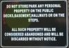 DO NOT STORE -PARK ANY PERSONAL SIGN HPD (7x10,BLACK,ALUMINUM)