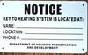 Sign HPD  KEY TO THE HEATING SYSTEM