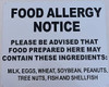 FOOD ALLERGY SIGN