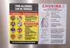 Restaurant Choking Magnet sign and Restaurant food allergies Magnet poster
