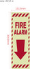 Photoluminescent FIRE ALARM  WITH ARROW DOWN