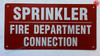 SPRINKLER FIRE DEPARTMENT CONNECTION SIGN