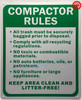 COMPACTOR RULES SIGN