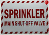 SPRINKLER MAIN SHUT-OFF VALVE Signage