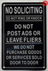 NO SOLICITING DO NOT RING OR KNOCK Signage