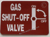 TWO (2) "gas Shut-off Valve" STICKER
