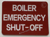 Boiler Emergency Shut-Off Sticker Sign