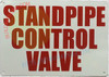 Standpipe Control Valve Signage