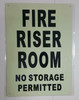 FIRE RISER ROOM SIGNAGE GLOW IN THE DARK