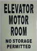 ELEVATOR MOTOR ROOM SIGN GLOW IN THE DARK