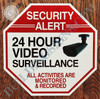 4 PACK -Security Alert 24 HOURS VIDEO SURVEILLANCE