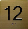 12TH FLOOR Elevator Jamb Plate sign With Braille and raised number-Elevator FLOOR 12 number sign  - The sensation line