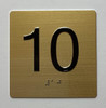 10TH FLOOR Elevator Jamb Plate  With Braille and raised number-Elevator FLOOR 10 number   - The sensation line
