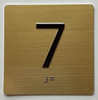 7TH FLOOR Elevator Jamb Plate Signage With Braille and raised number-Elevator FLOOR 7 number Signage  - The sensation line
