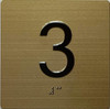 3RD FLOOR Elevator Jamb Plate  With Braille and raised number-Elevator FLOOR 3 number   - The sensation line