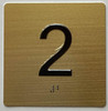 2ND FLOOR Elevator Jamb Plate  With Braille and raised number-Elevator FLOOR 2 number   - The sensation line