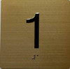 1 ST FLOOR Elevator Jamb Plate  With Braille and raised number-Elevator FLOOR 1 number   - The sensation line