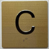 C Elevator Jamb Plate sign With Braille and raised number-Elevator CELLAR floor number sign  - The sensation line