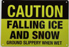 set of TWO  Falling Ice And Snow Ground Slippery When Wet Signage