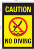 Caution No Diving Pool Signage
