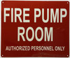 FIRE PUMP ROOM Signage