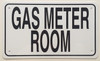 GAS METER ROOM SIGNAGE (White Aluminium rust free)